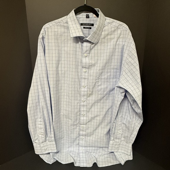 Synergy Performance Other - Synergy Performance Mens Dress Shirt 18 1/2 35/36 Long Sleeve Check Non Iron